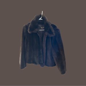 FAUX FUR JACKET BROWN
